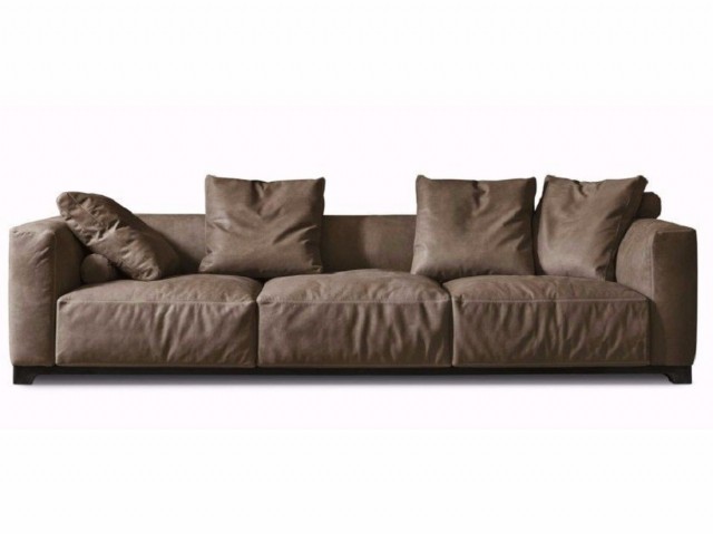 Gri Hakiki Deri Kanepe Modern Soft Lüks Tasarım