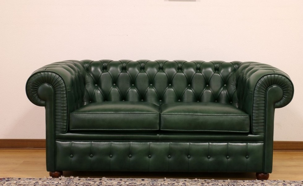 Yeşil Renk Chesterfield Gerçek Deri Koltuk Modeli Tuncer Luxury