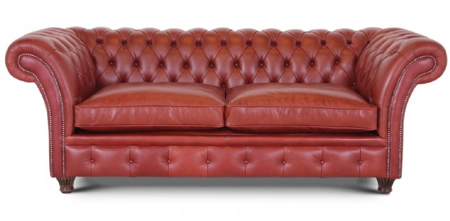 Chesterfield Koltuk Takımlar Üç Kişilik Kanepe Model Gerçek Deri