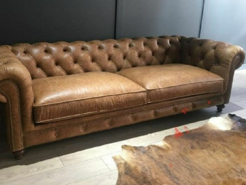 Chesterfield Kanepe Modeli Hakiki Deri Koltuk Orijinal İşçilik Pisa Deri 801