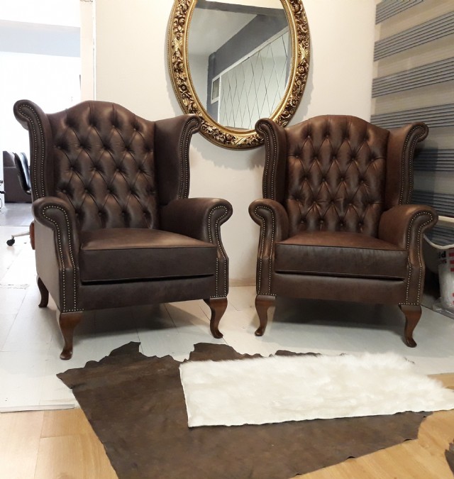 Chesterfield Sofa Models, Gerçek Deri Chester Berjer