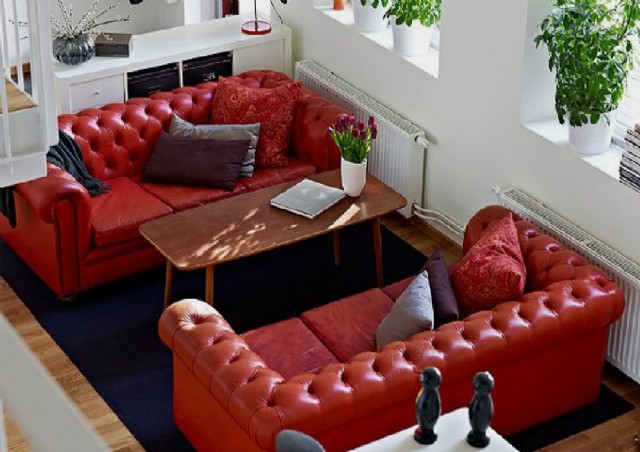Hakiki Deri Berjer Koltuk Modelleri Chester Sofa