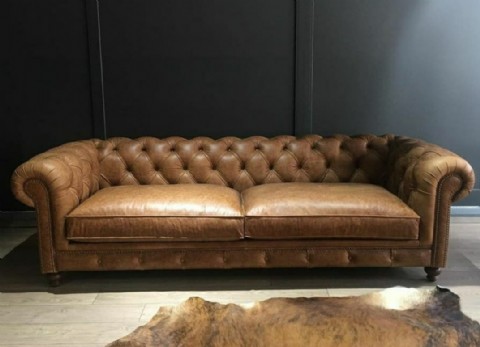 Chesterfield Kanepe Modeli Hakiki Deri Koltuk Orijinal İşçilik