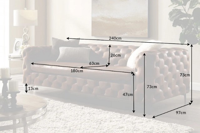 İtalyan Chesterfield Kahve Renk Deri