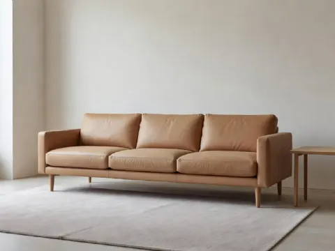 Deve Tüyü Rengi Deri Modern Koltuk