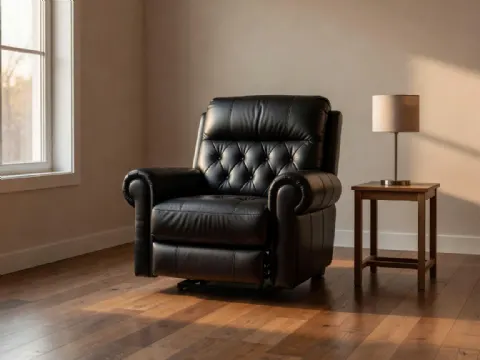 Siyah Chester Relax Deri Koltuk