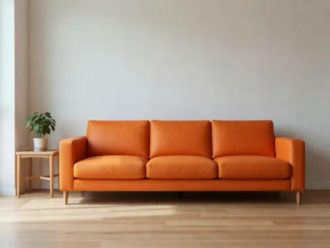 Turuncu Modern Deri Koltuk