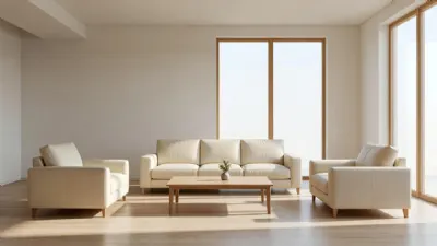 Krem Rengi Deri Koltuk Takımı Aydınlık Salonlarda Nasıl Durur?