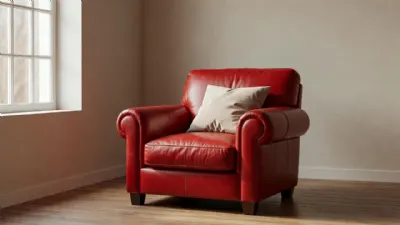 Nar Çiçeği Deri Berjer Koltuk ile Salona Canlı Bir Dokunuş