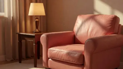 Somon Rengi Deri Tekli Koltuk ile Sıcak Bir Oturma Köşesi