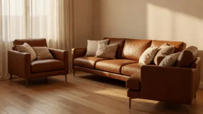 Tarcin Rengi Hakiki Deri Modern Koltuk Takımı Sicak Salonlara Nasil Yakisir?