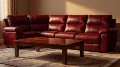 Vişne Rengi Hakiki Deri Relax Koltuk Takımı ile Sıcak Bir Salon Atmosferi