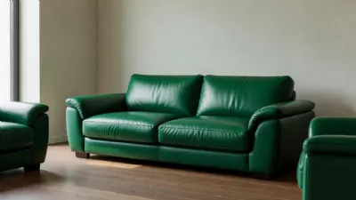 Yesil Zumrut Hakiki Deri Modern Koltuk Takımı ile Iddiali Salon Dekorasyonu